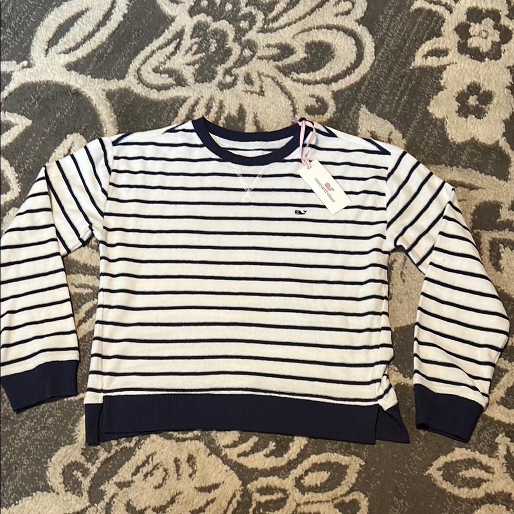 Vineyard Vines Blue and White Striped Hoodie